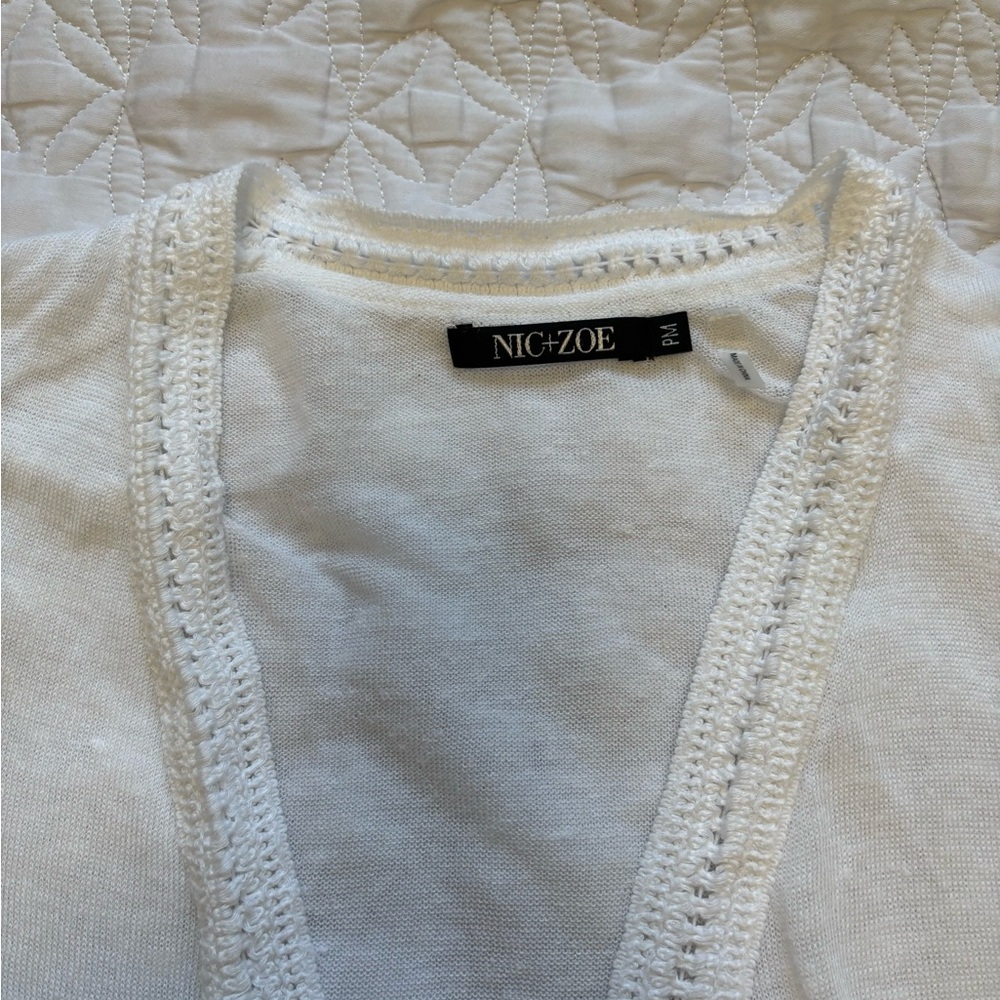 NIC+ZOE Linen White Textured Knit Top - Picture 5 of 5
